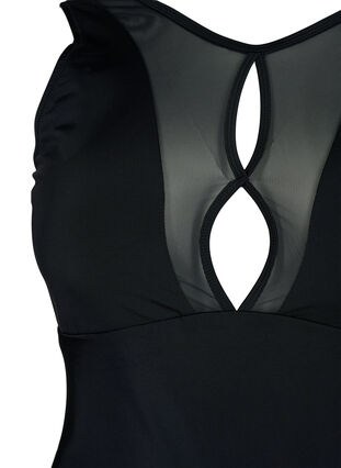 Badeanzug mit Mesh-Detail auf der Vorderseite, Black, Packshot image number 2