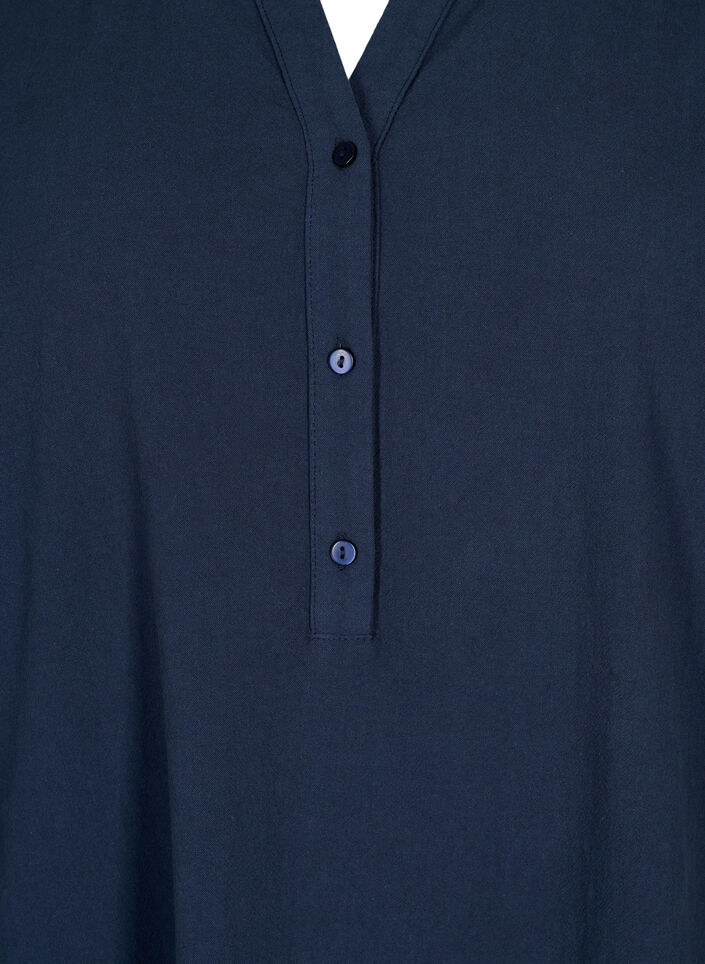 FLASH - Kurzärmeliges Midikleid aus Baumwolle, Navy Blazer, Packshot image number 2