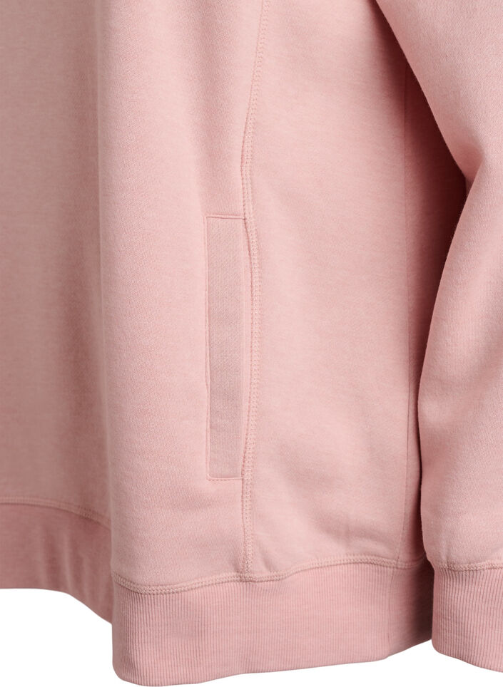 Sweatshirt mit hohem Kragen und Taschen, Rot, Packshot image number 3