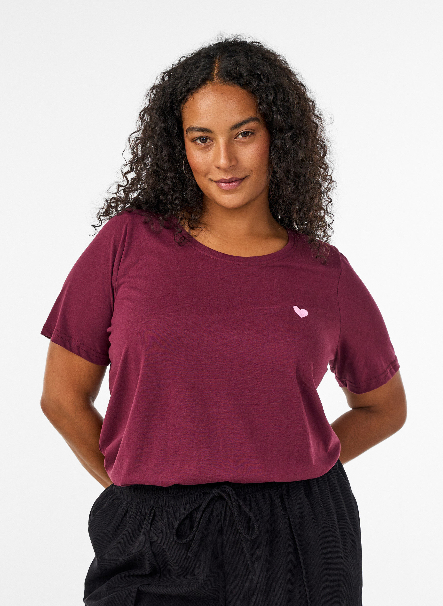 T-Shirt mit Print, Rot, Model