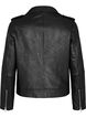 Bikerjacke aus Leder mit Taschen, Black, Packshot image number 1