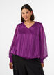 Gestreifte Bluse in Ballonform, Lila, Model image number 0