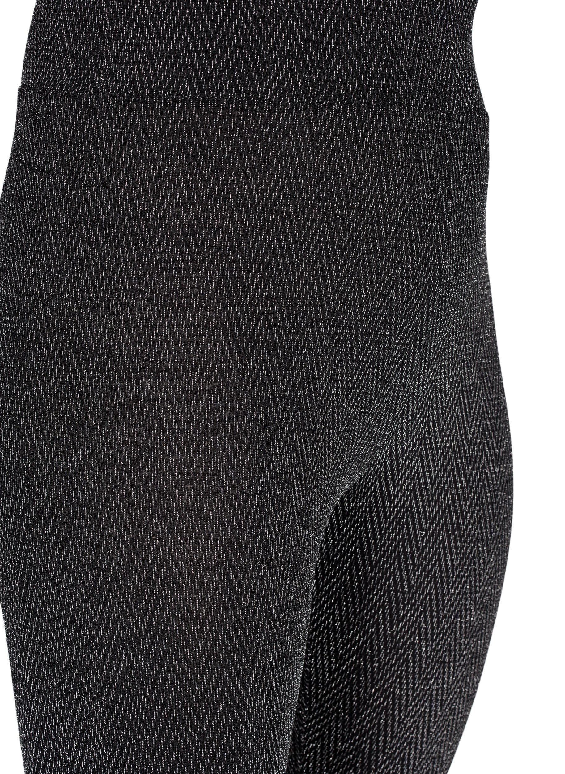 Zizzi Leggings mit Glittermuster, Silver ZigZagShimmer, Packshot image number 2