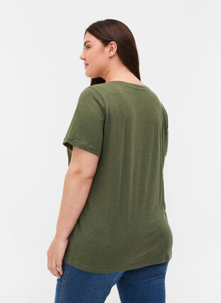 T-Shirt mit Print aus Bio-Baumwolle, Thyme Melange, Model image number 1