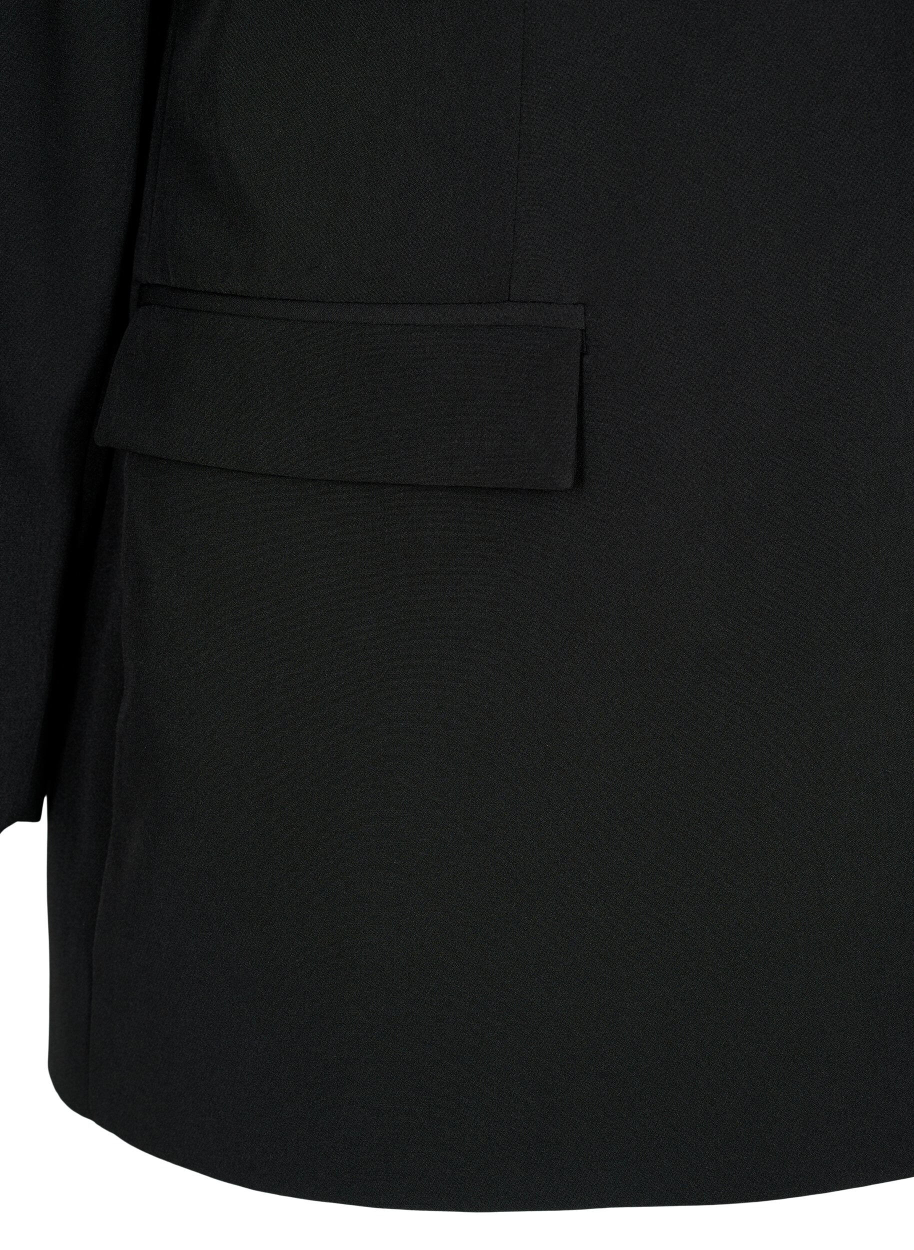 Zizzi Klassischer Blazer mit Knopfverschluss, Black, Packshot image number 3