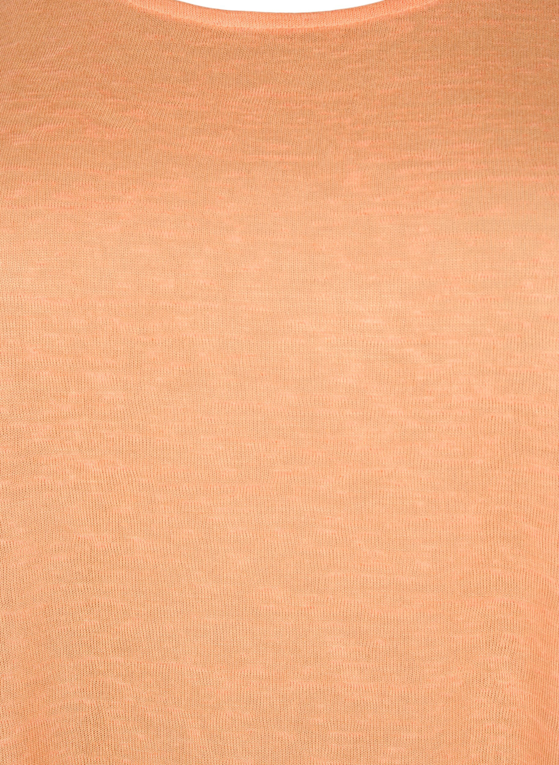 Zizzi Top mit Struktur und Rundhalsausschnitt, Mock Orange, Packshot image number 2