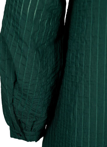 Langer Viskose-Hemd mit gestreiftem Muster, Scarab, Packshot image number 3