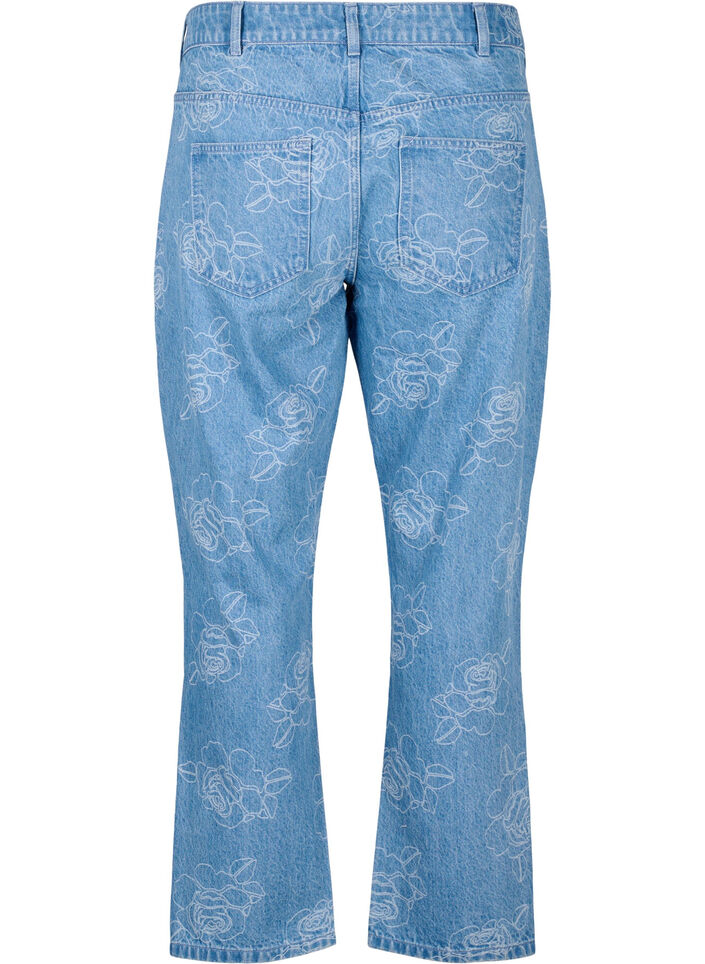 Vera Jeans mit Blumenmuster, Blau, Packshot image number 1