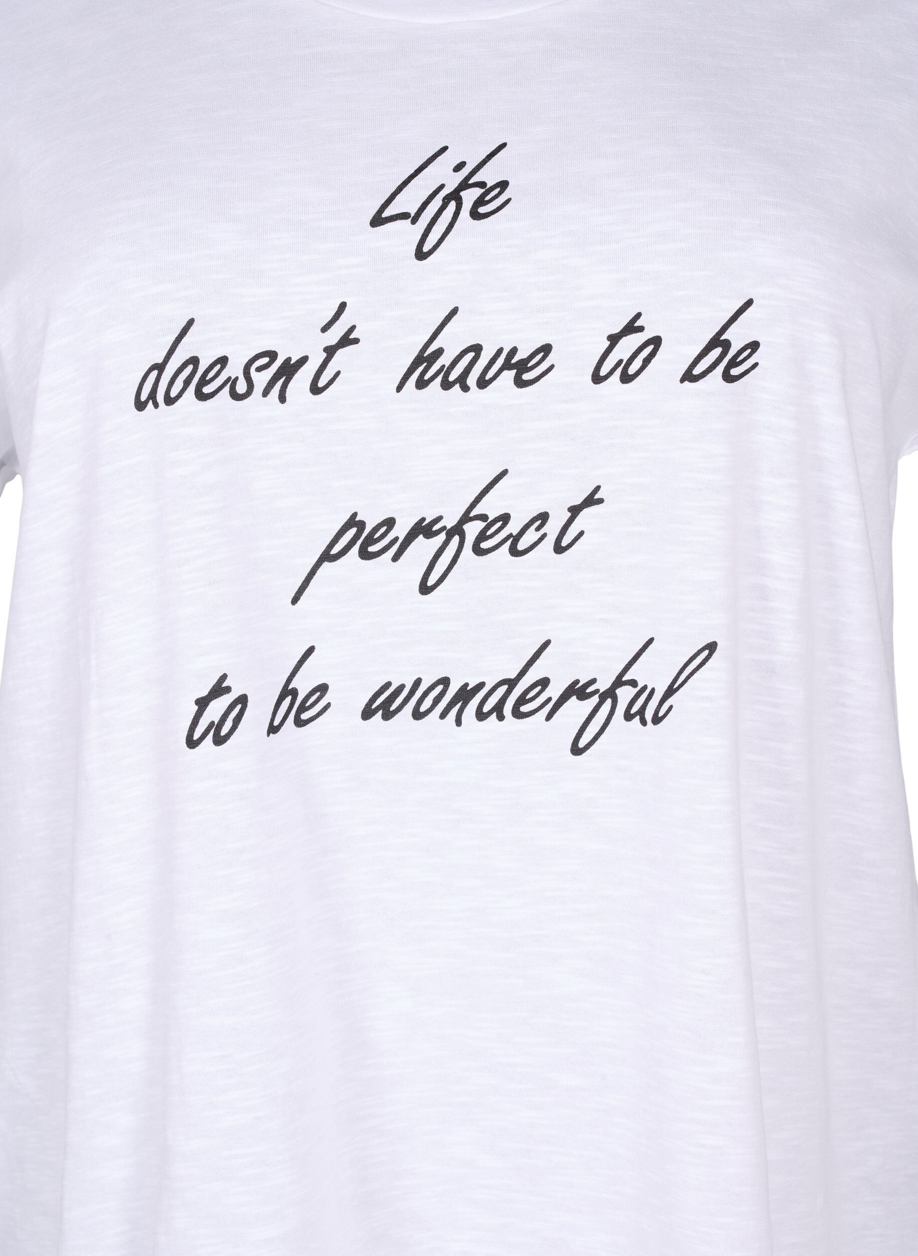 Zizzi Bedrucktes T-Shirt aus Bio-Baumwolle, B. White Black Print, Packshot image number 2