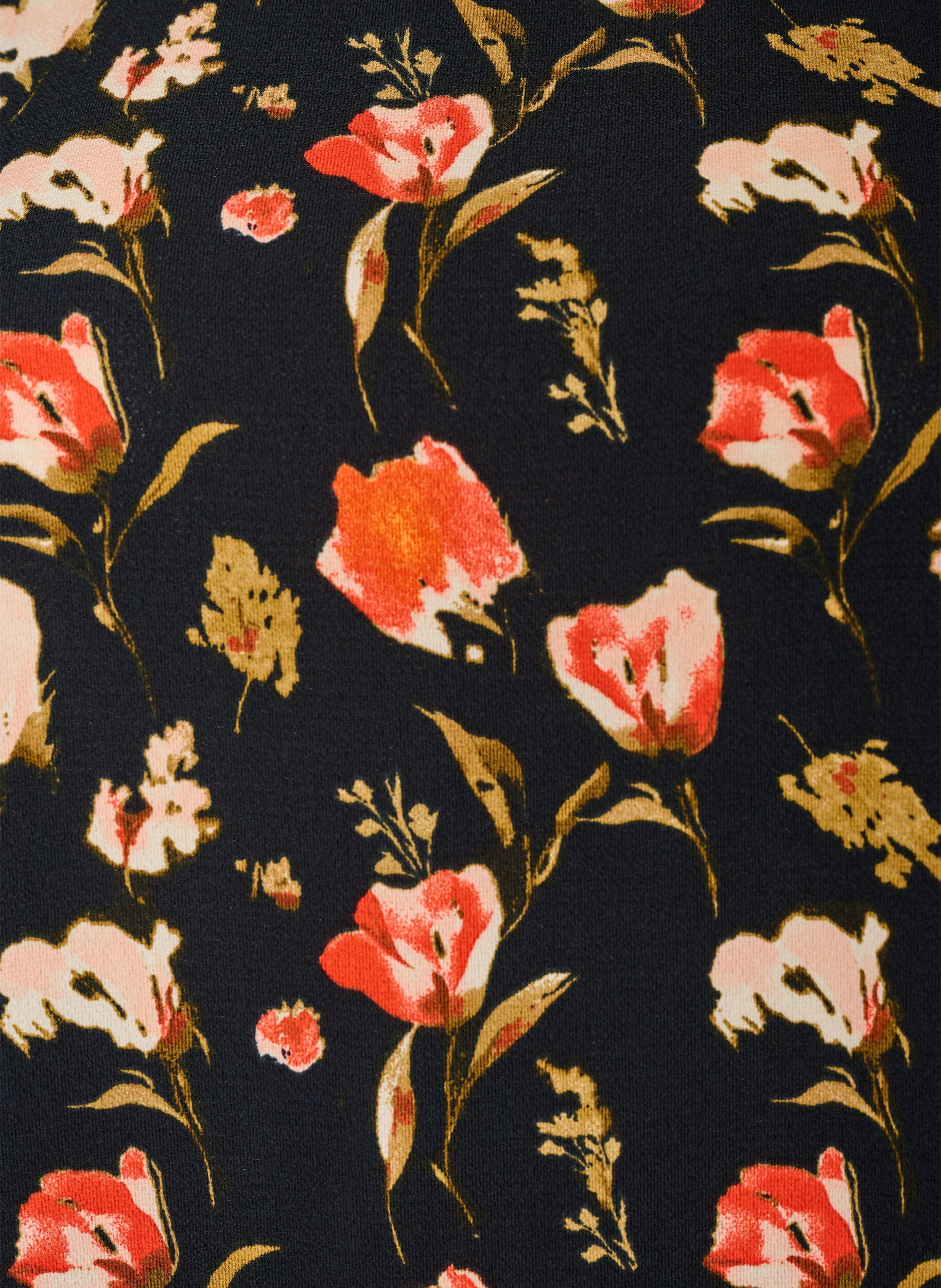 Zizzi Kleid mit Aufdruck und kurzen &Auml;rmeln, Schwarz, Packshot image number 2