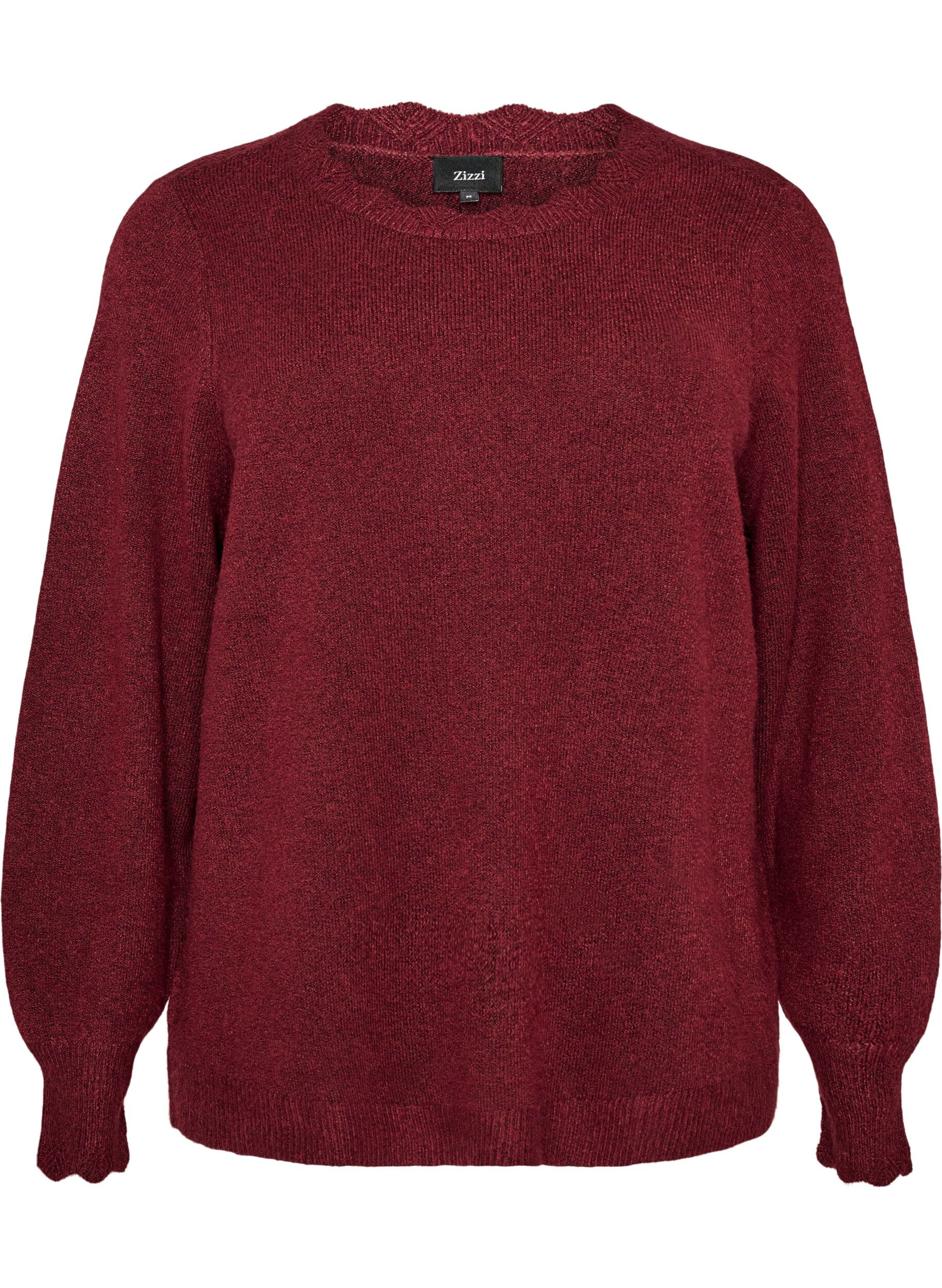Strickbluse mit Wellenkante