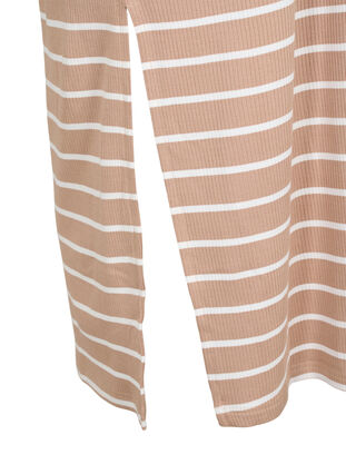 Ärmelloses geripptes Kleid aus Viskose, Natural W. Stripe, Packshot image number 3