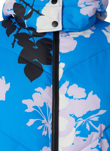 Langer Wintermantel mit einem Blumenmuster, French Blue Comb, Packshot image number 2