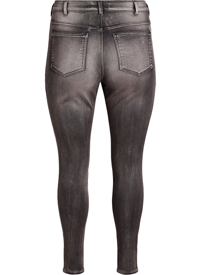 Hoch taillierte super Slim Amy Jeans, Grau, Packshot image number 1
