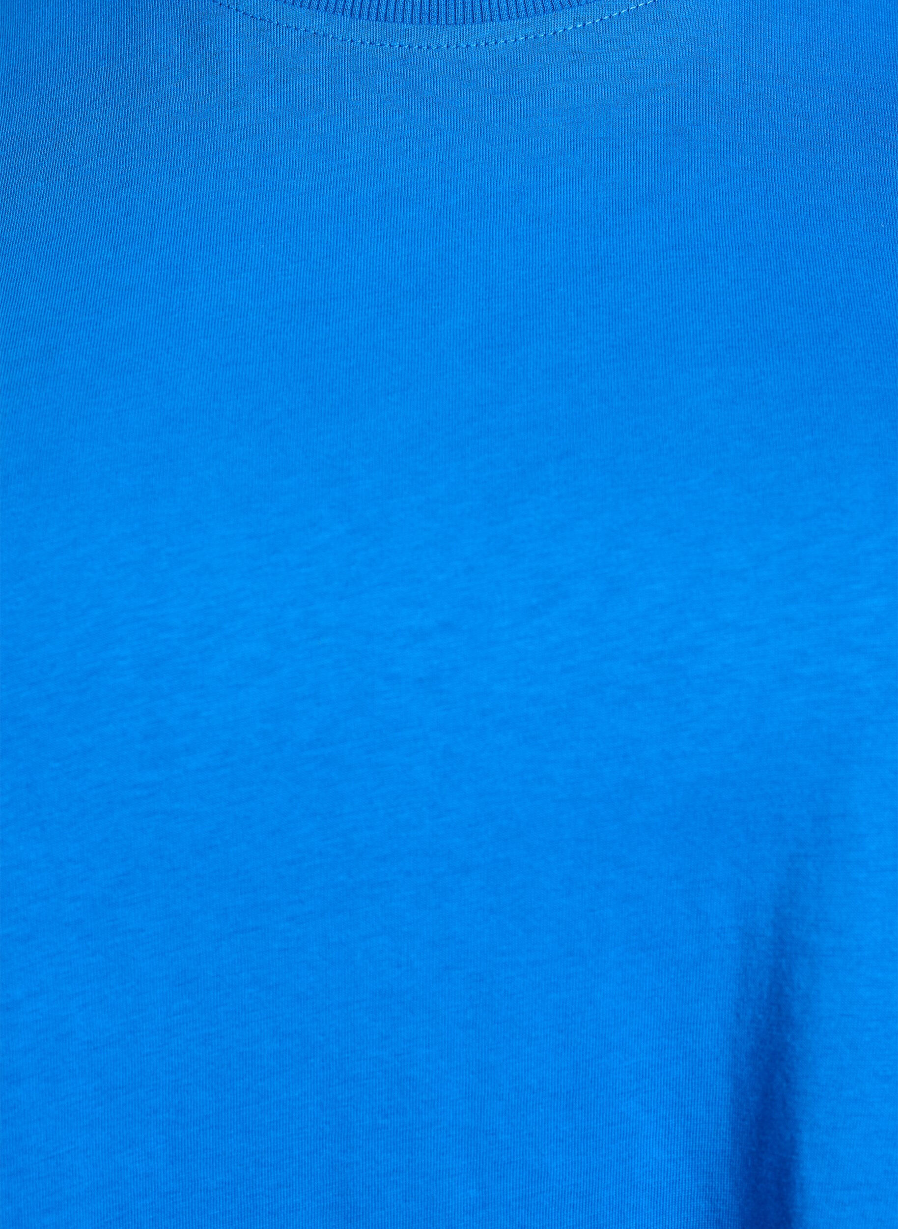 Zizzi Basic T-Shirt aus Baumwolle mit Rundhalsausschnitt, Blau, Packshot image number 2