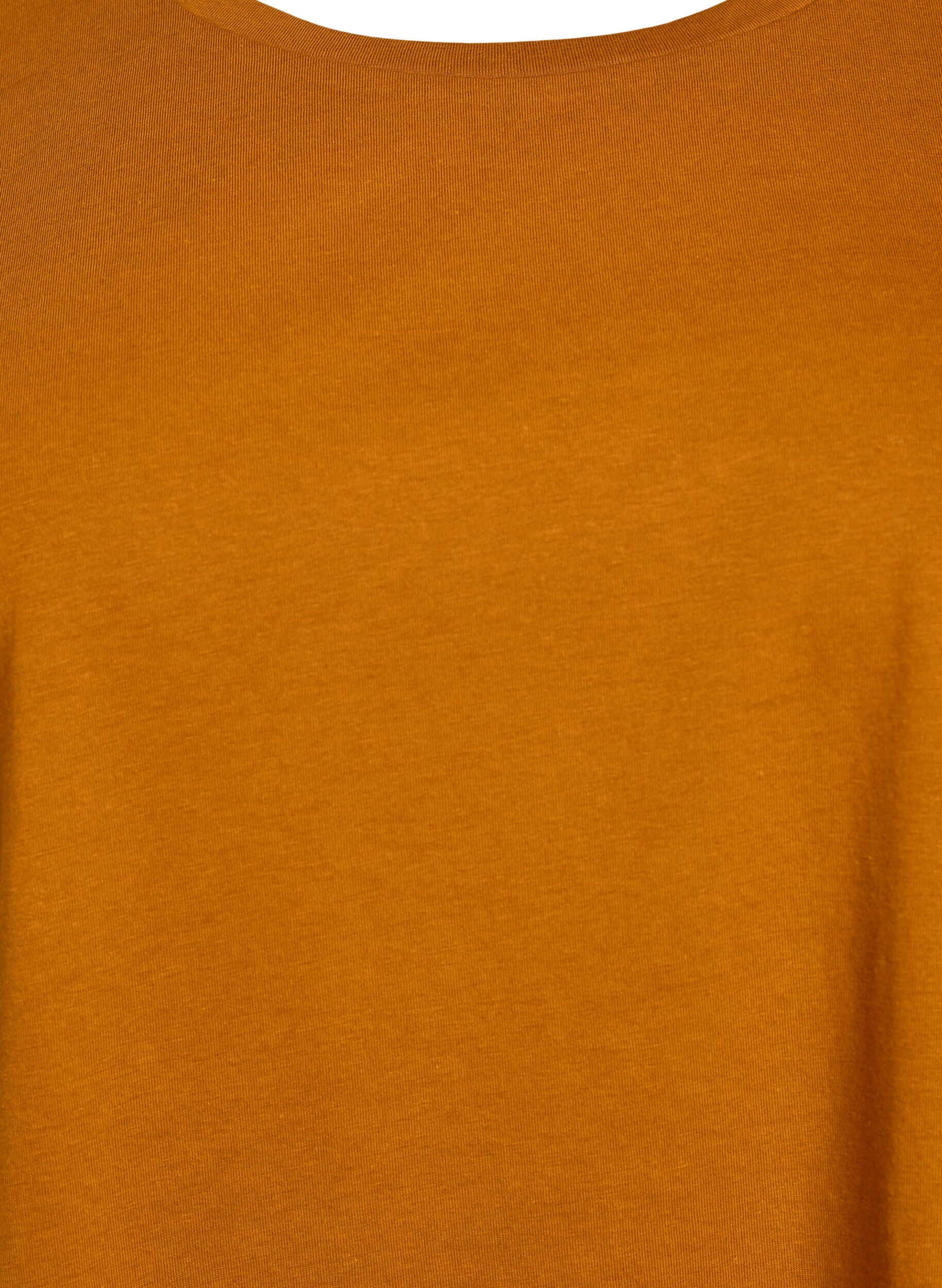 ZizziKurz&auml;rmliges T-Shirt aus einer Baumwollmischung, Orange, Packshot image number 2