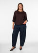 Bluse mit vertikaler Struktur und Glitzerfaden, Braun, Model image number 1