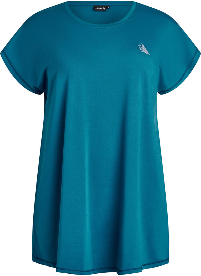 Langes Trainingsshirt, Petrol, Packshot image number 0