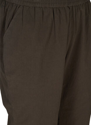Cropped Hose aus Baumwolle, Khaki Green , Packshot image number 2