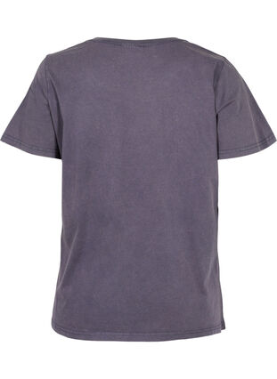 Acid Wash T-Shirt aus Baumwolle mit Ziersteinen, Dark Grey Wash, Packshot image number 1