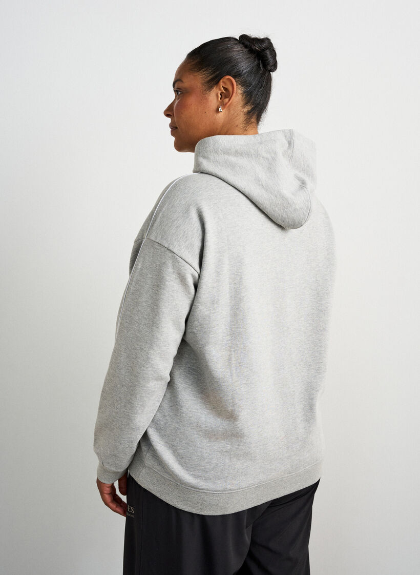 Hoodie mit besticktem Motiv, Grau, Model image number 2