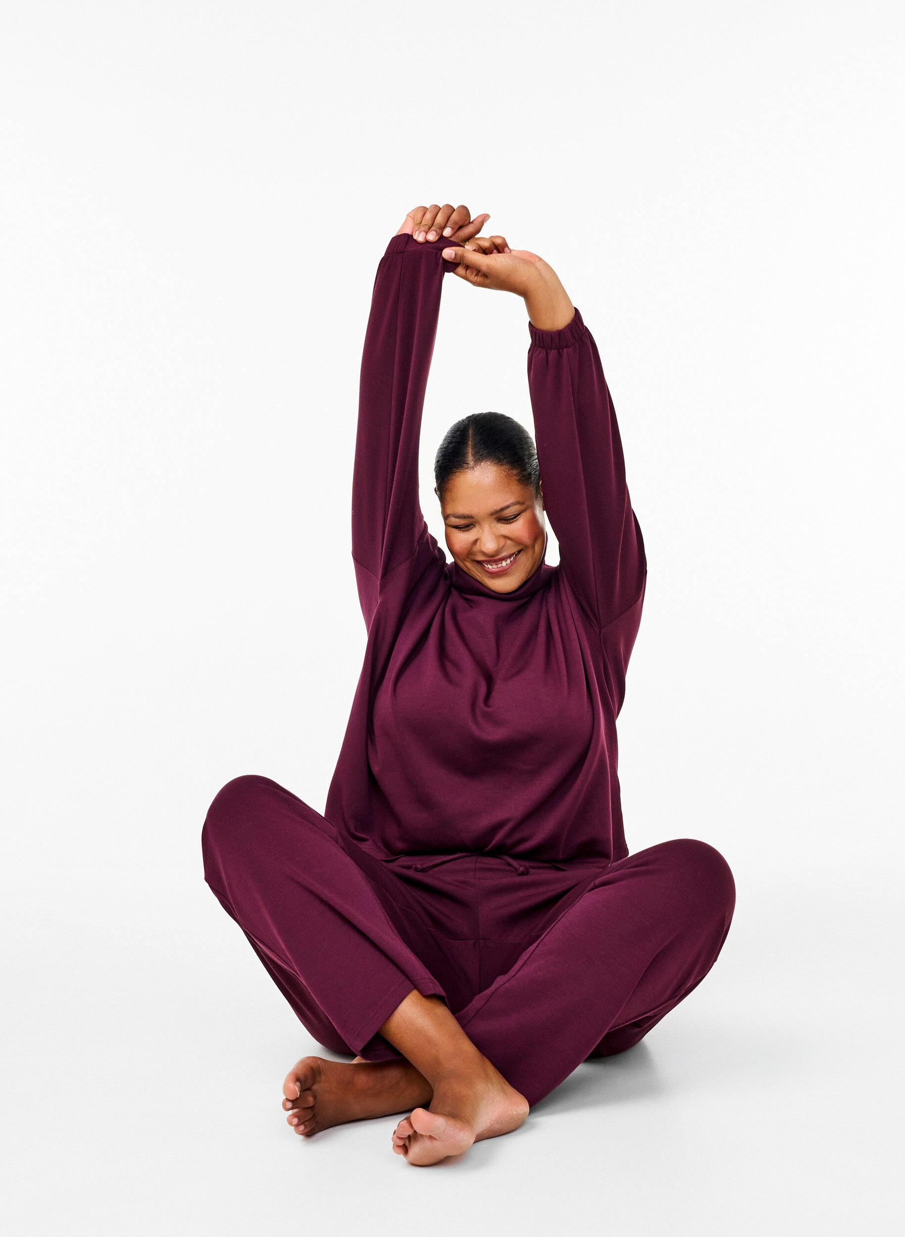 Zizzi Lockere Hose aus Modal-Mix, Rot, Image image number 0