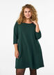 Kurz geschnittenes A-Linien Kleid aus Webstoff mit 3/4 &Auml;rmeln, Gr&uuml;n, Model image number 0