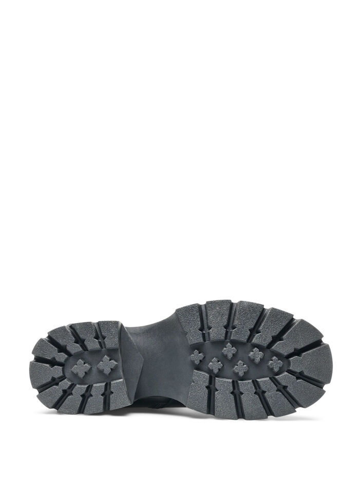 Hoher Stiefel mit Rei&szlig;verschluss und elastischen Eins&auml;tzen, Schwarz, Packshot image number 2