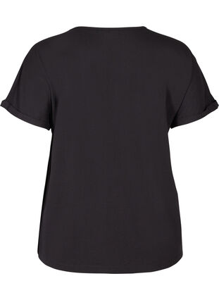 T-Shirt mit V-Ausschnitt, Black, Packshot image number 1