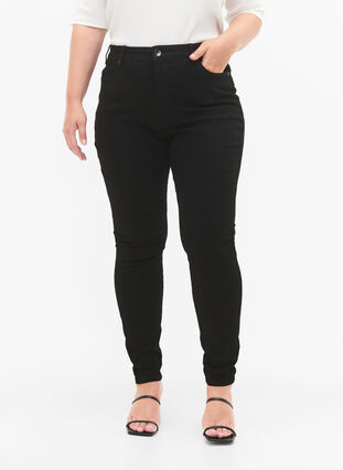 Amy Jeans mit hoher Taille und extra schlanker Passform, Black, Model image number 2
