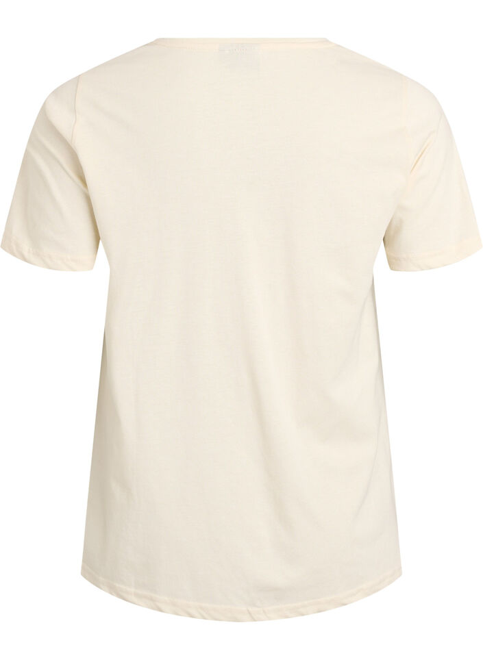 T-Shirt mit Print, Vanille, Packshot image number 1