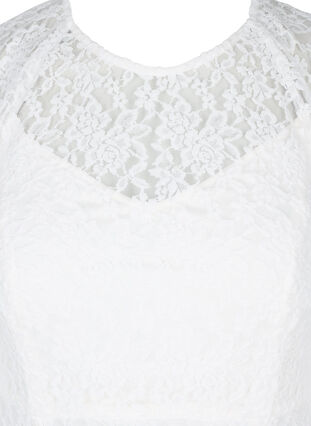 Brautkleid mit Spitze und kurzen Ärmeln, Star White, Packshot image number 2