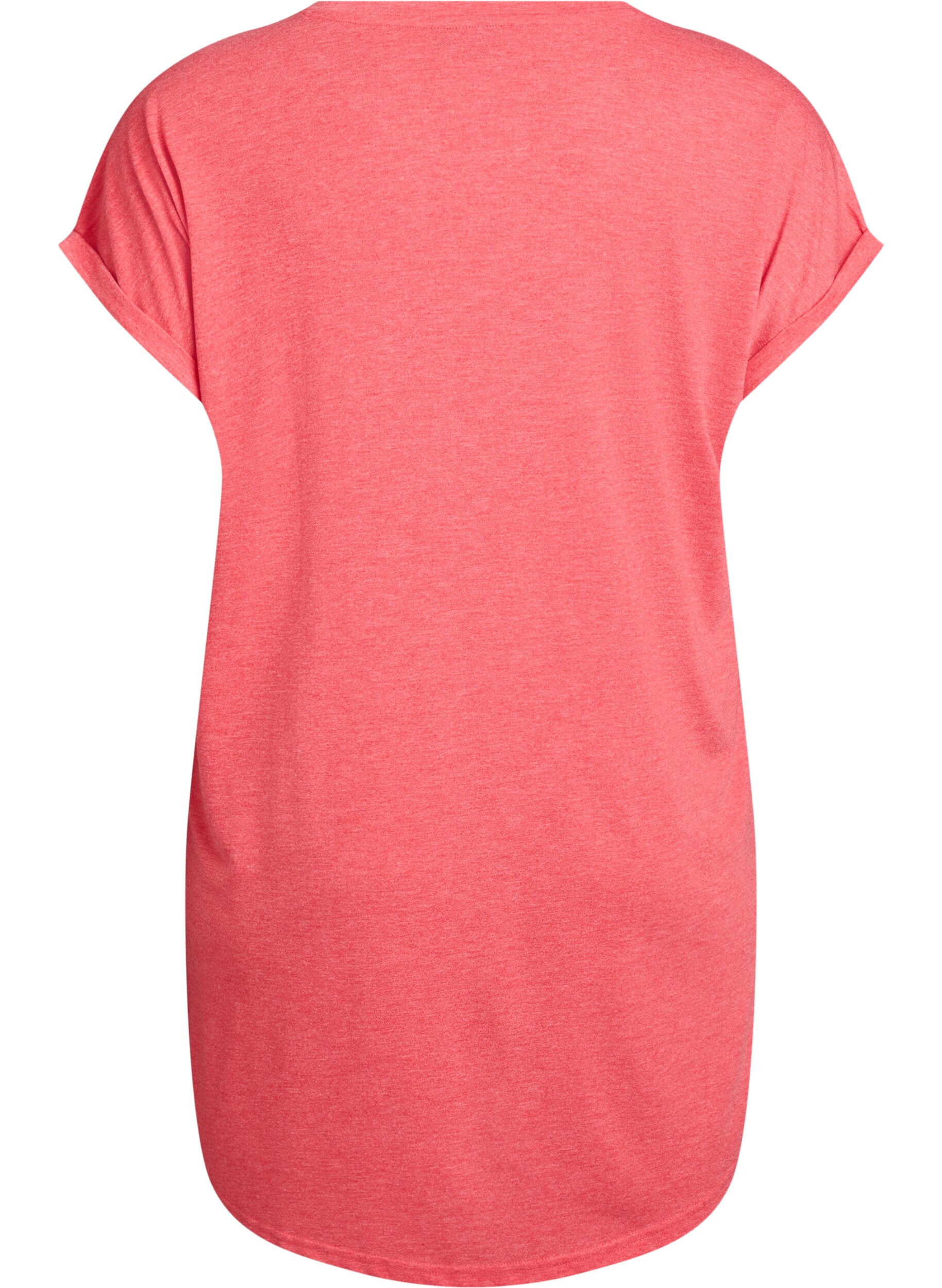 ZizziKurzarm-Nachthemd mit Textaufdruck, Rot, Packshot image number 1