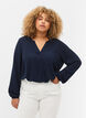 Unifarbene Bluse mit V-Ausschnitt, Navy Blazer, Model image number 0