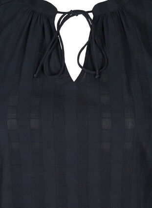 Bluse mit 3/4-Ärmeln und Bindedetail, Black Beauty, Packshot image number 2