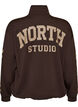 Sporty Bomber-Cardigan mit Rei&szlig;verschluss und hohem Kragen, Braun, Packshot image number 1