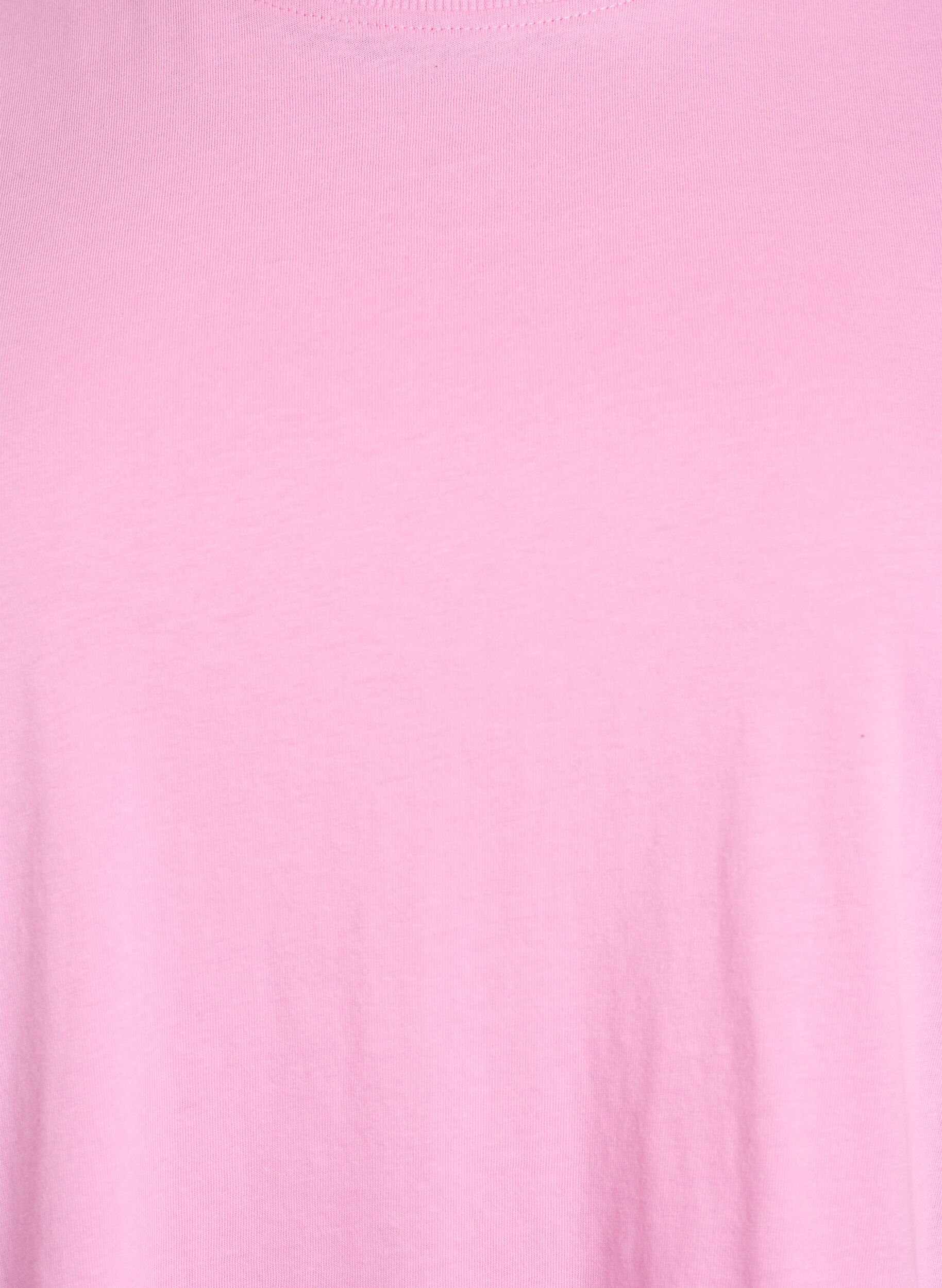 Zizzi Basic T-Shirt aus Baumwolle mit Rundhalsausschnitt, Pink, Packshot image number 2