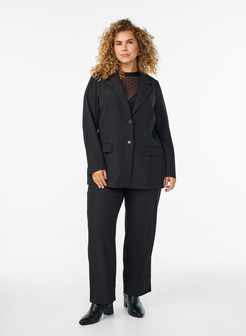 FLASH - Blazer mit Taschen und Schlitzen, Schwarz, Model image number 1
