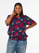 Bluse aus Viskose mit Blumenprint und Ballonform, Blau, Model image number 0