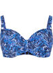 Bikinioberteil mit B&uuml;gel und Muster, Blau, Packshot image number 0