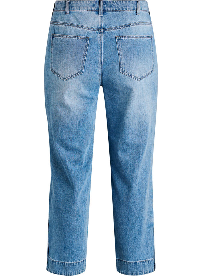 Kurze Kiana Jeans mit gerader Passform und Knopfdetails, Blau, Packshot image number 1