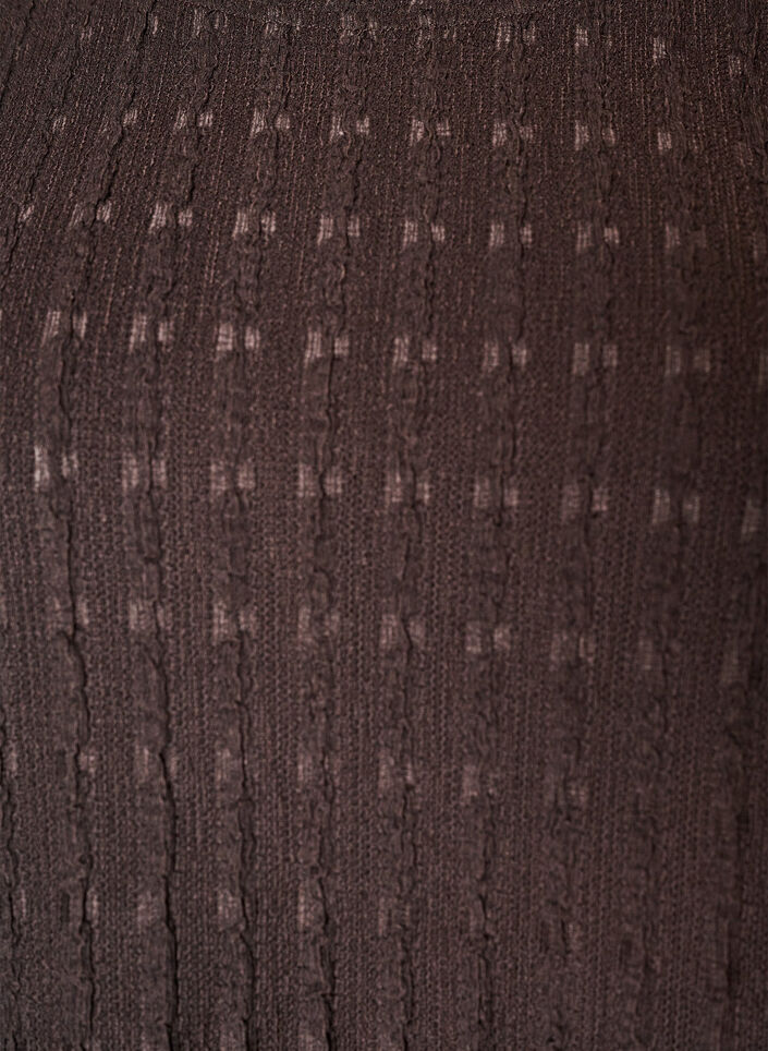 Strukturierte Bluse mit R&uuml;schensaum, Braun, Packshot image number 2