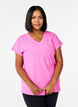 Lockeres Trainings-T-Shirt mit V-Ausschnitt, Pink, Model image number 0