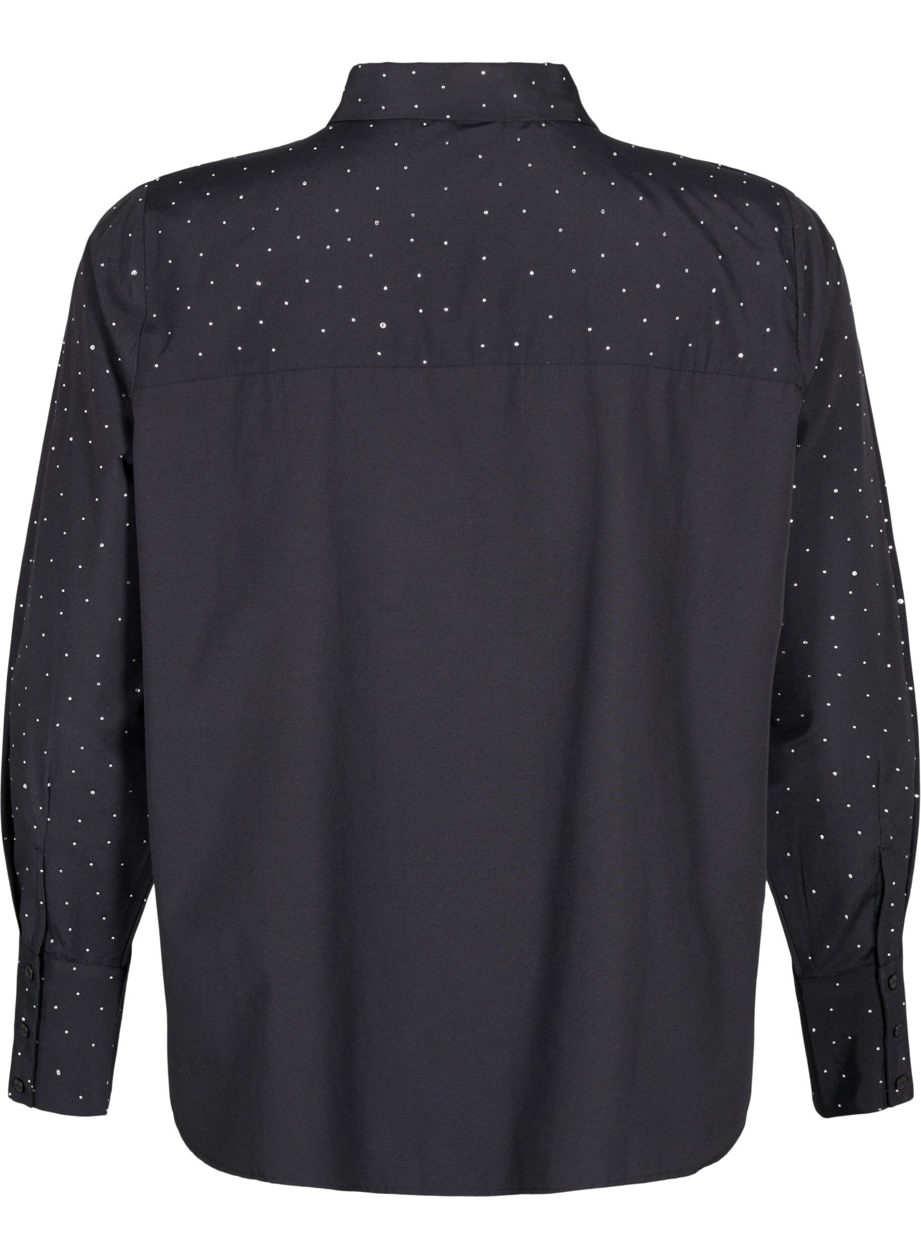 Zizzi Hemd mit Strass-Steinen, Black, Packshot image number 1