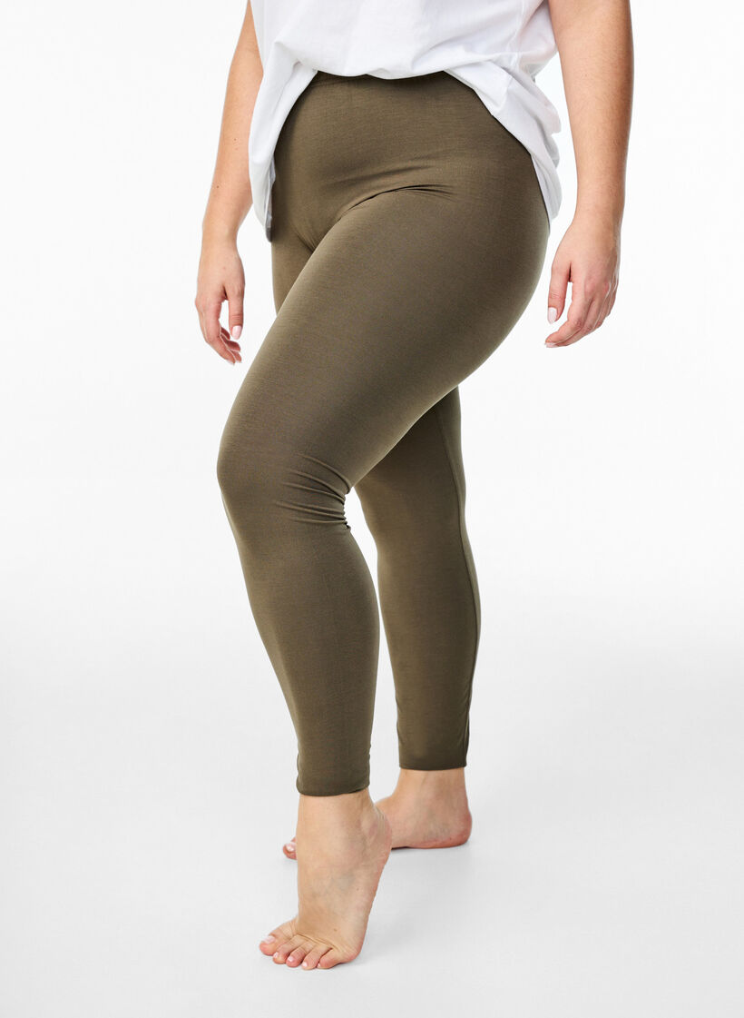 Basic Leggings aus Viskose, Gr&uuml;n, Model image number 0
