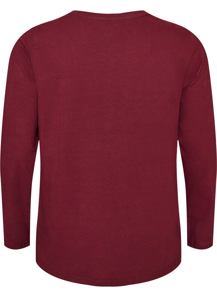 Basic Bluse aus Jersey mit langen &Auml;rmeln, Rot, Packshot image number 1