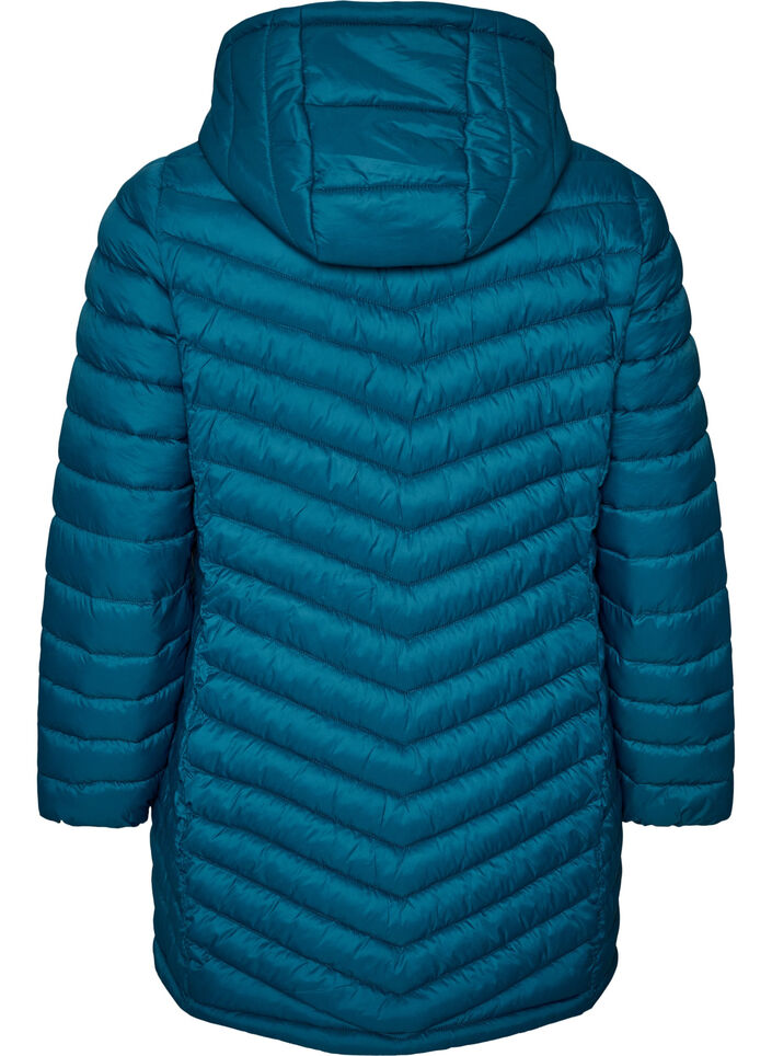 Leichte Jacke mit Taschen und abnehmbarer Kapuze, Petrol, Packshot image number 1