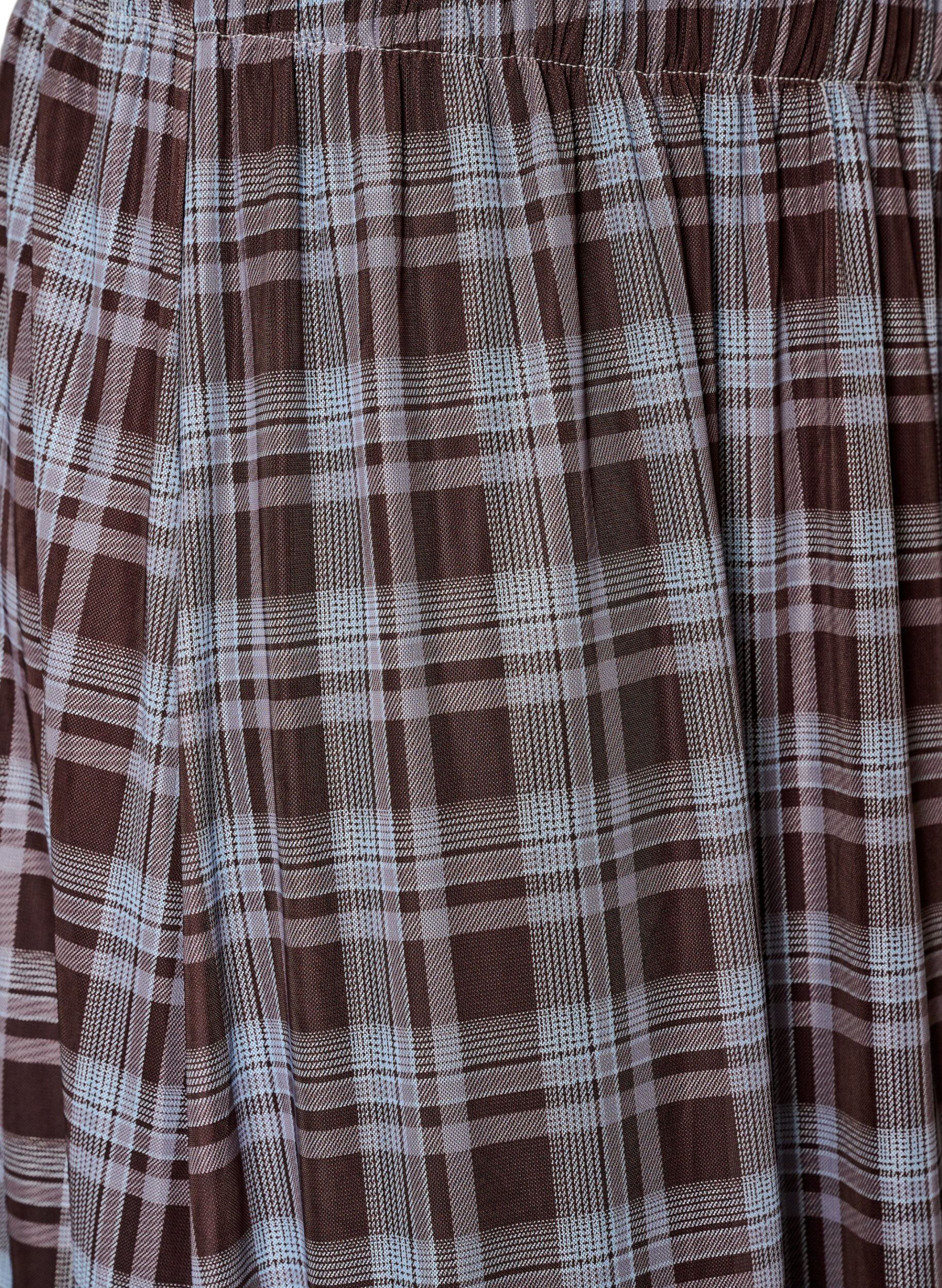 ZizziKarierter Midi-Rock aus Mesh, Blau, Packshot image number 2
