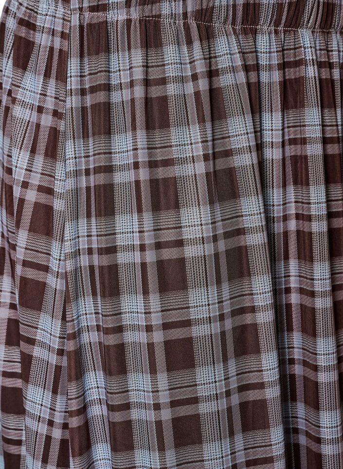 Karierter Midi-Rock aus Mesh, Blau, Packshot image number 2