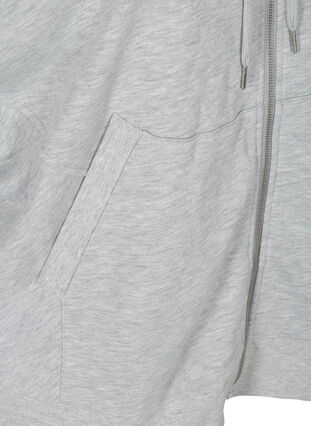 Kurzarm Sweatshirt mit Reißverschluss, Light Grey Melange, Packshot image number 3